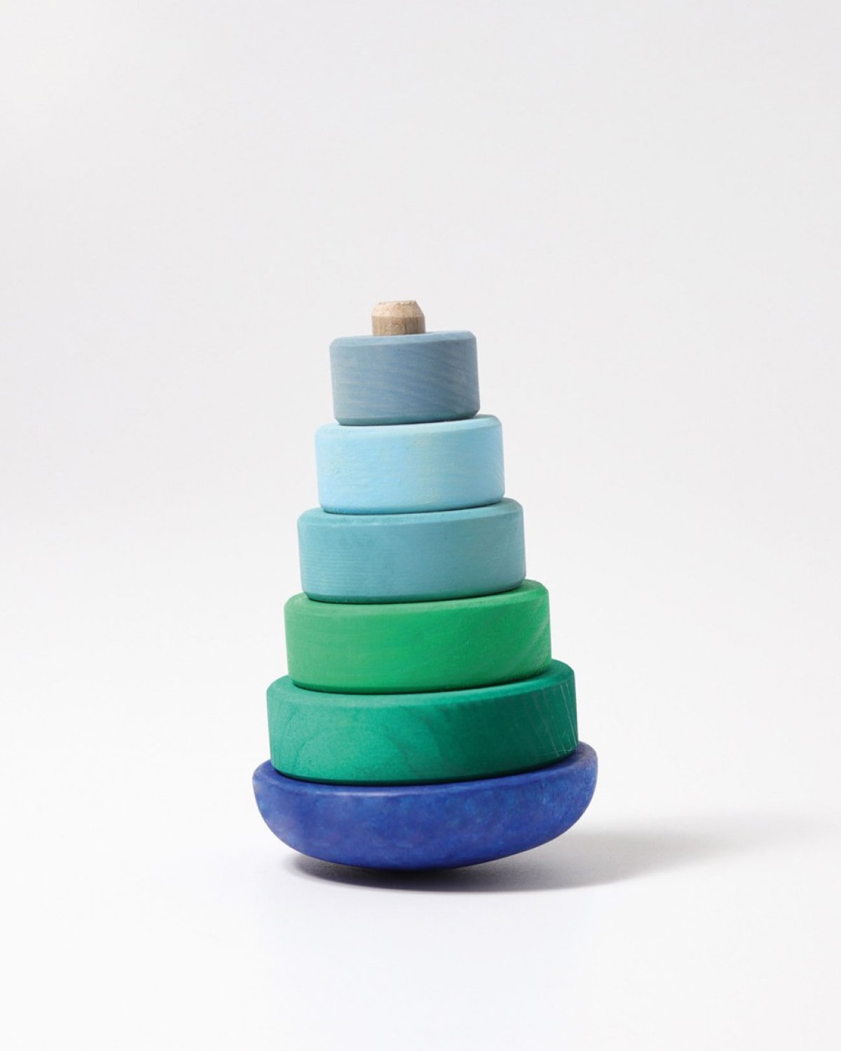 Stabletårn i Tre M/ Balansebrett – 13 cm | Wobbly Stacking Tower