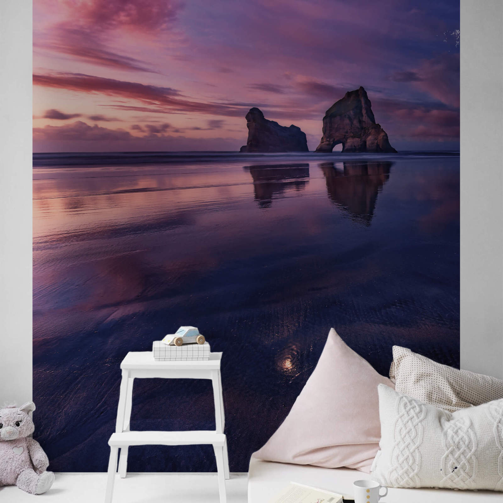 Fototapete DESIGNWALLS 2.0 - lila-blau - Strand - 2,6 Meter