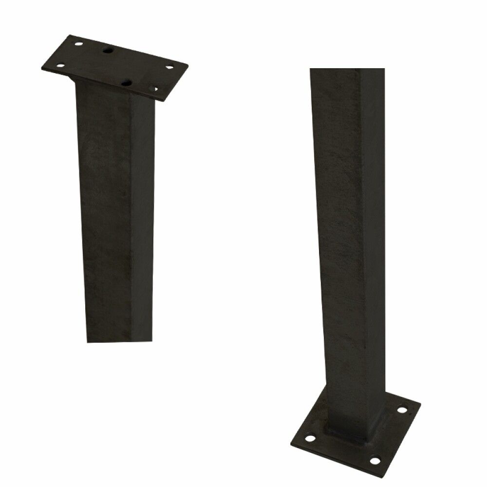 STÅLSTOLPE PLUS MED FOT FOR REKKVERK 4,5X4,5X103,3CM L:70MM SVART