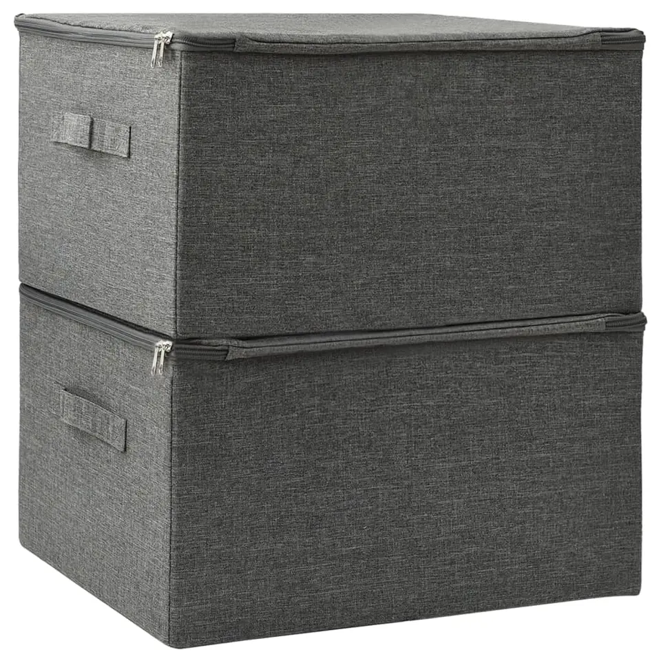 vidaXL - Opbergbox Opbergboxen - Antraciet - Stof - 2 stuks