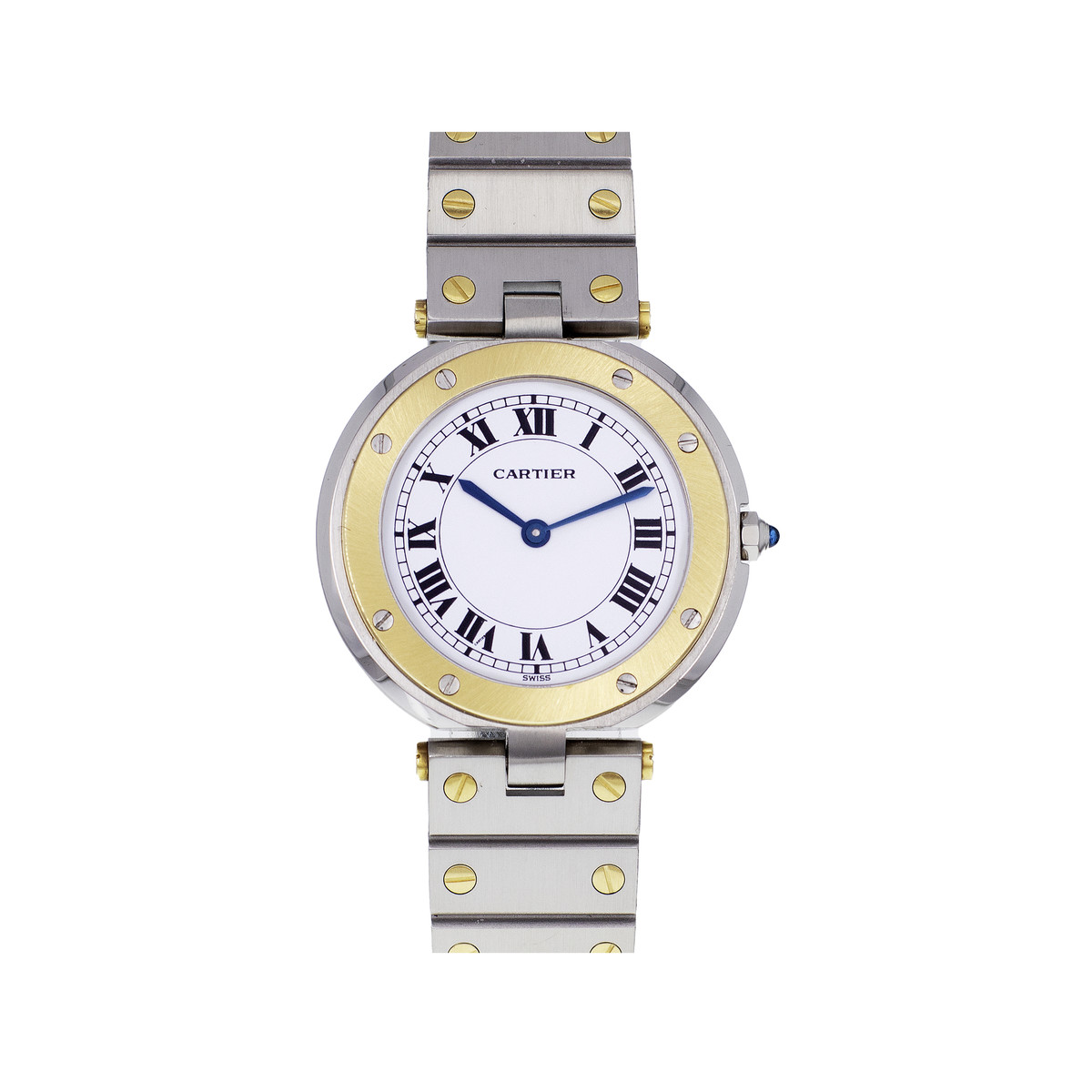 Montre d'occasion Cartier santos ronde femme
