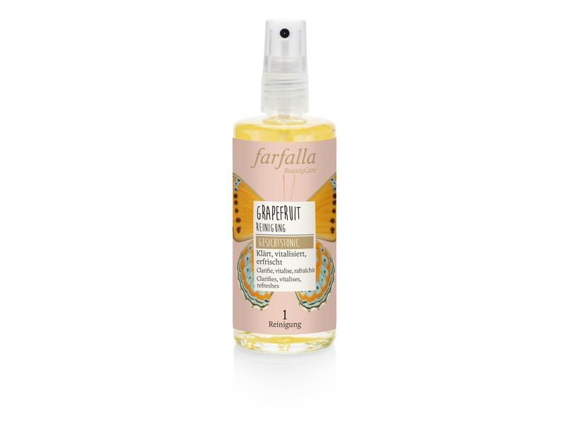 Farfalla Grapefruit Reinigung 100 ml Natürliches, klärendes und vitalisierendes Gesichtstonic