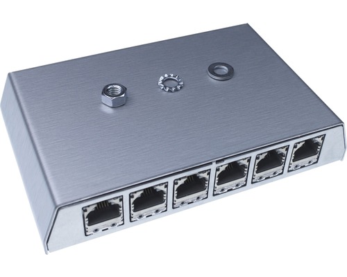 Rutenbeck Patchpaneel 6-poorts Cat.6A 6xRJ45-aansluitingen afgeschermd opbouwmontage