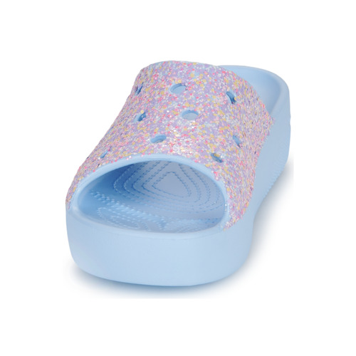 Crocs - ClassicPlatformGlitterSlideW - Bleu / Glitter