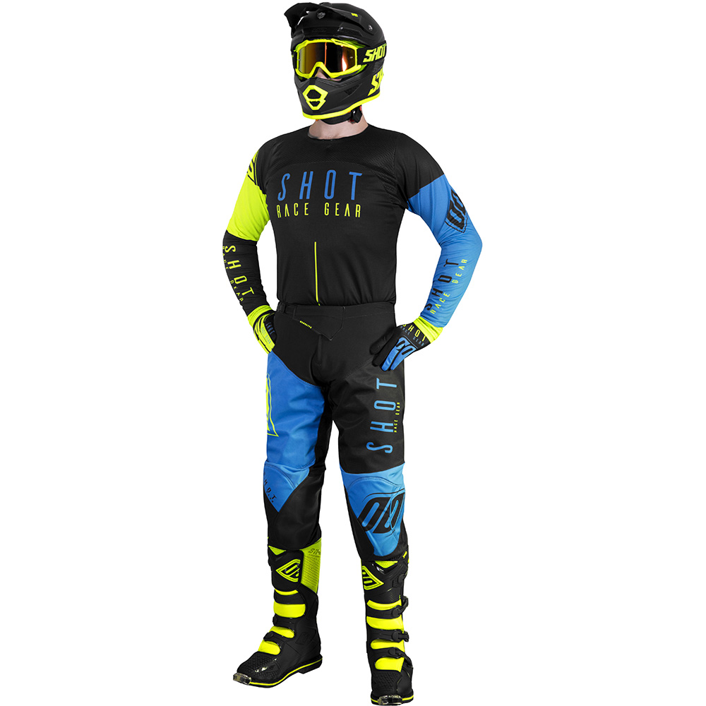 Shot - Pantalon Aerolite Alpha Noir / Bleu / Jaune
