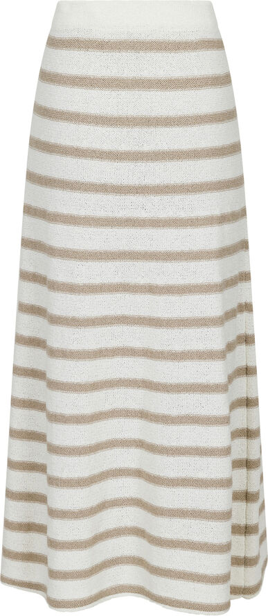 Neo Noir Etti Boucle Knit Stripe Skirt Sand