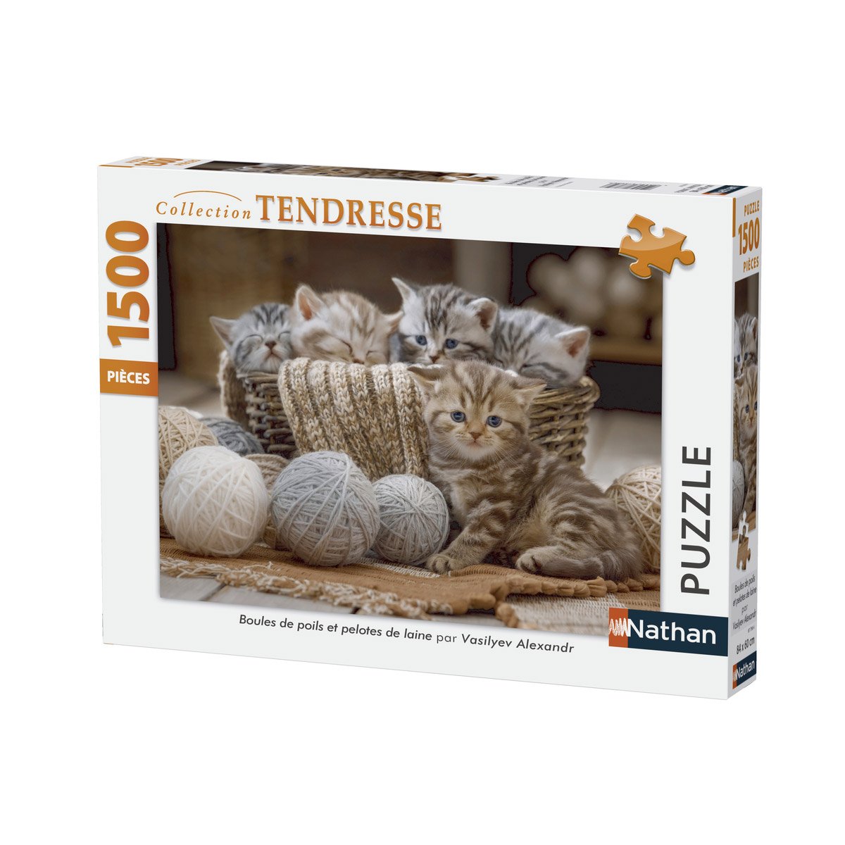 Puzzle 1500 pièces Boules de poils et pelotes de laine
