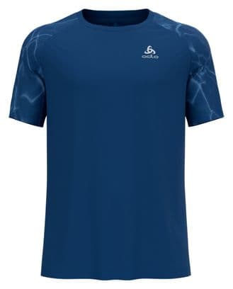 Maillot Manches Courtes Odlo Essential Print Bleu
