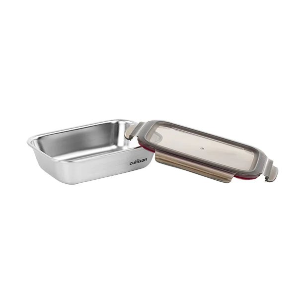 Boîte de conservation rectangulaire en inox 1100 ml compatible micro-o