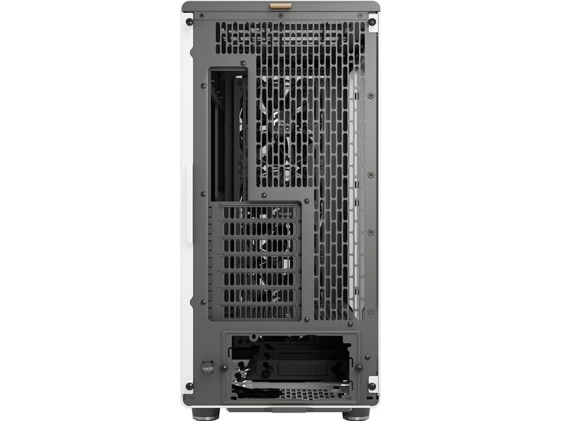 Fractal Design PC-Gehäuse North XL TG Clear Weiss Elegantes Gehäuse mit Seitenfenster und offener Front aus echtem Eichenholz
