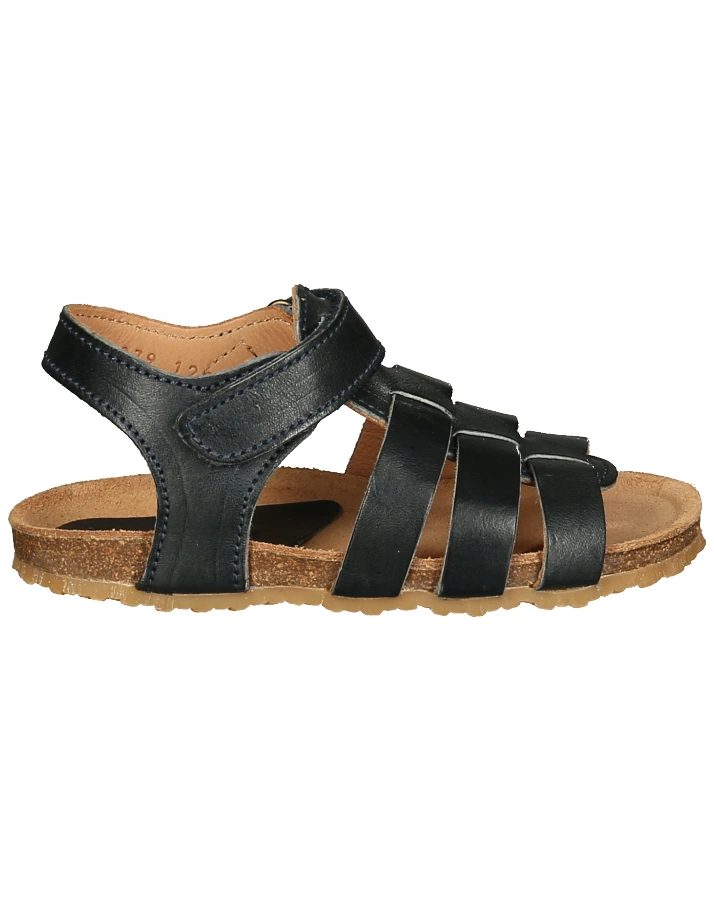 Leder-Sandalen AKSEL mit Klett in navy