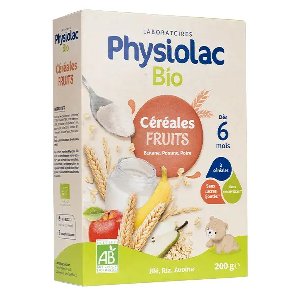 Physiolac Cereal Orgânico Fruta +6m 200g