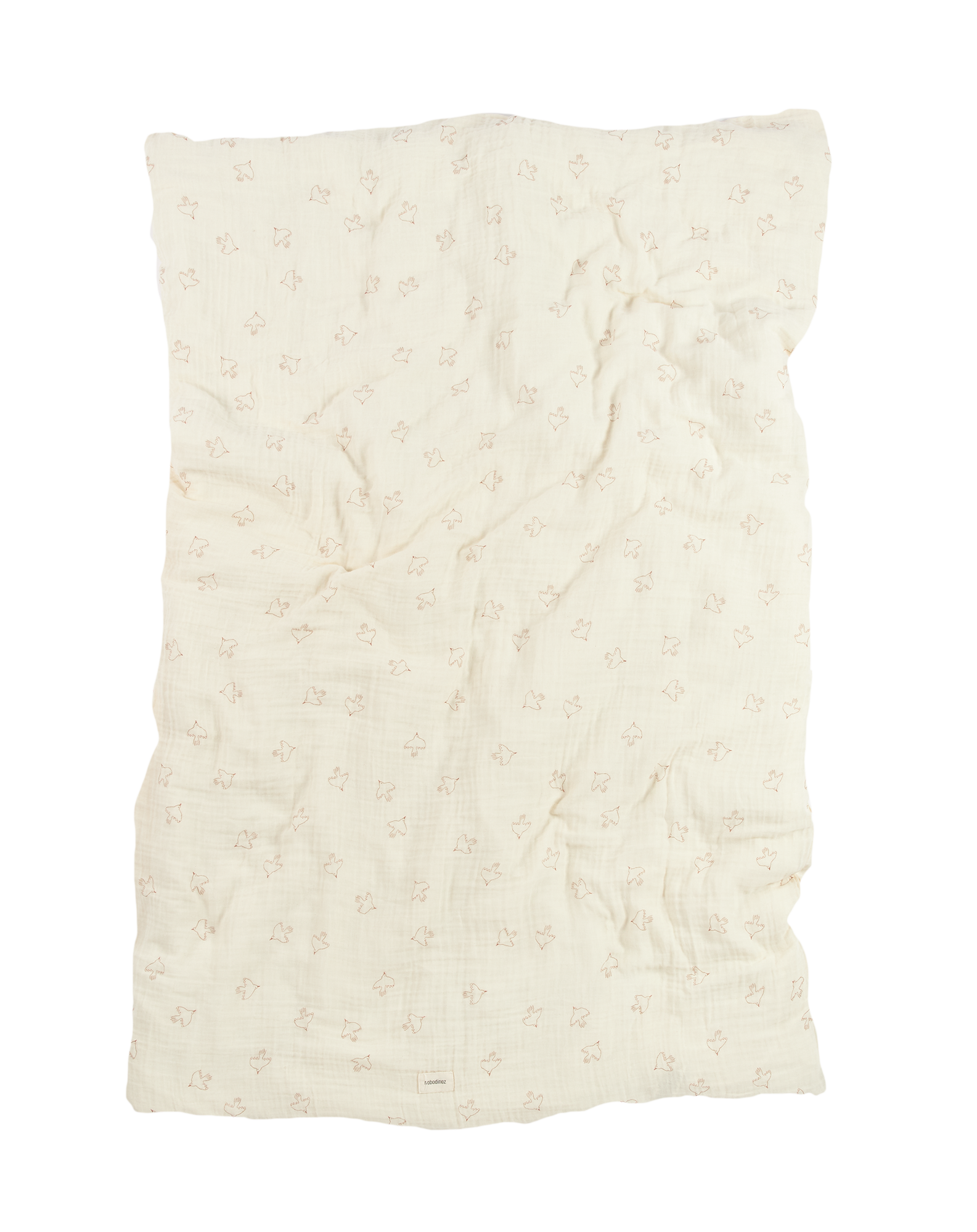 Housse de couette lit individuel en double gaze de coton lavée | Blanc