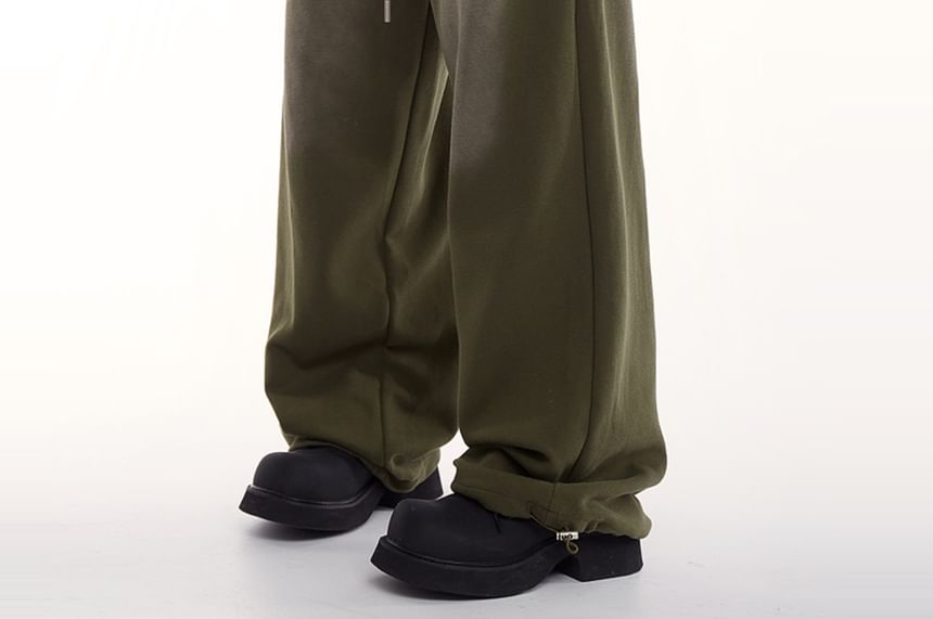 Rosesand - Lage taille gewassen losse joggingbroek met wijde pijpen
