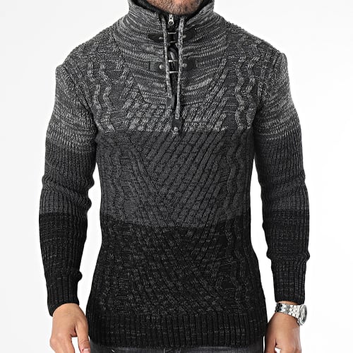 Pull Col Amplified Gris
