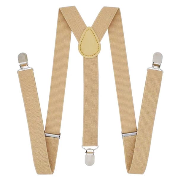 Smale beige seler med klemmer 2,5 cm