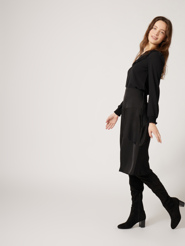 Jupe midi satinée