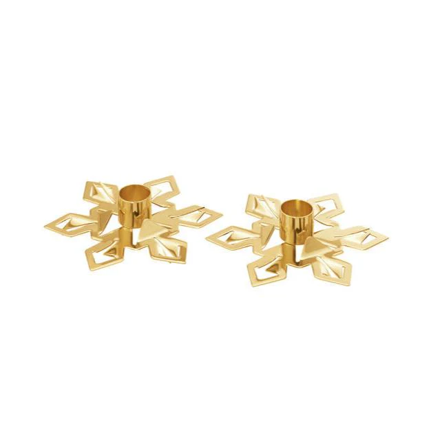 Georg Jensen  Stjerne lysestage 2024, 2 stk. - forgyldt