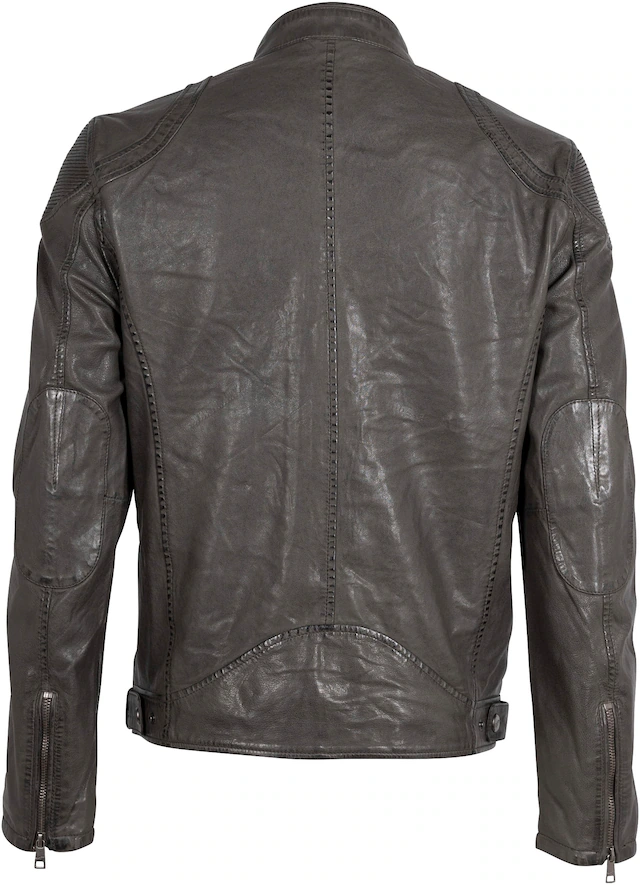 Mauritius Lederjacke »MMCollins« mti Reissverschluss, Stehkragen, Ziersteppung