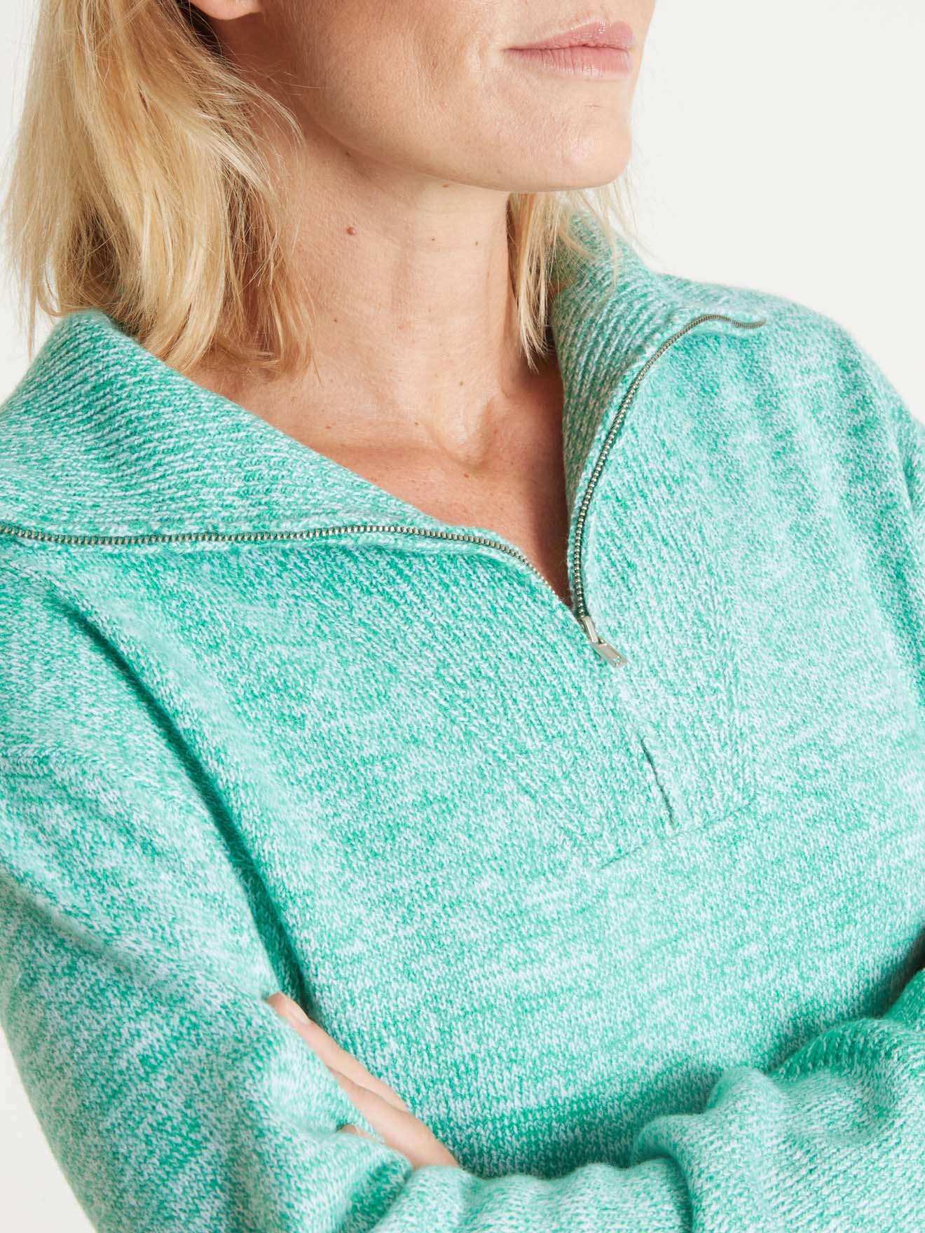 Pull col camionneur en maille chinée