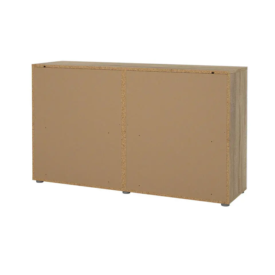 Hioshop Pepe kommode 8 lades eikenstructuur decor- wit hoogglans