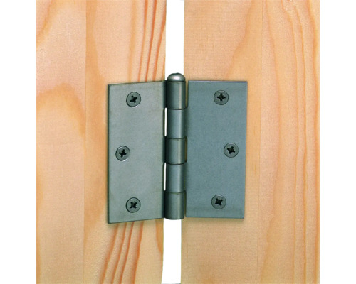 Vierkant scharnier met geklonken roestvrijstalen pen, 64 x 62 mm, roestvrij staal