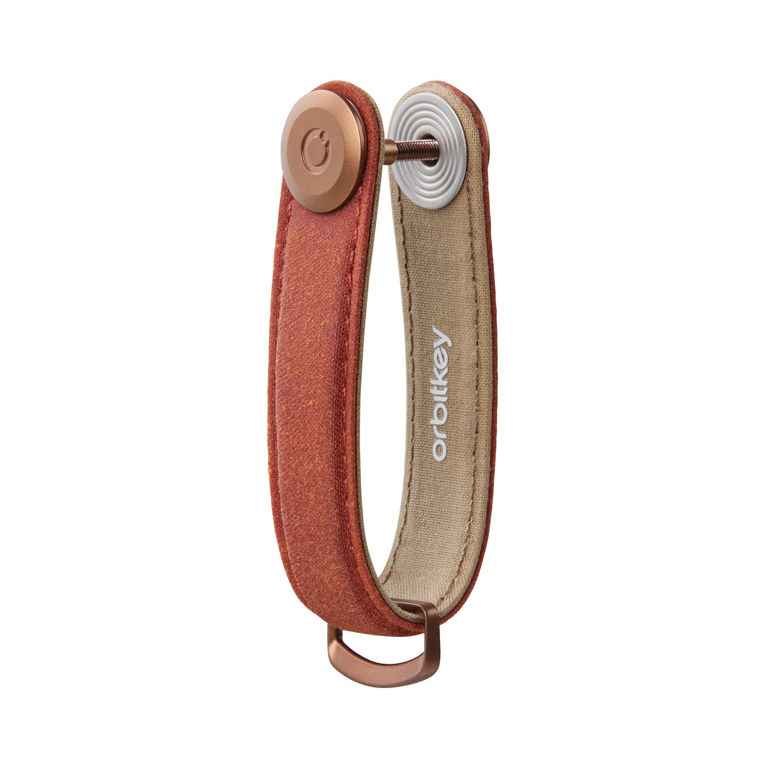 Orbitkey 2.0 Waxed Canvas Keyholder brick red