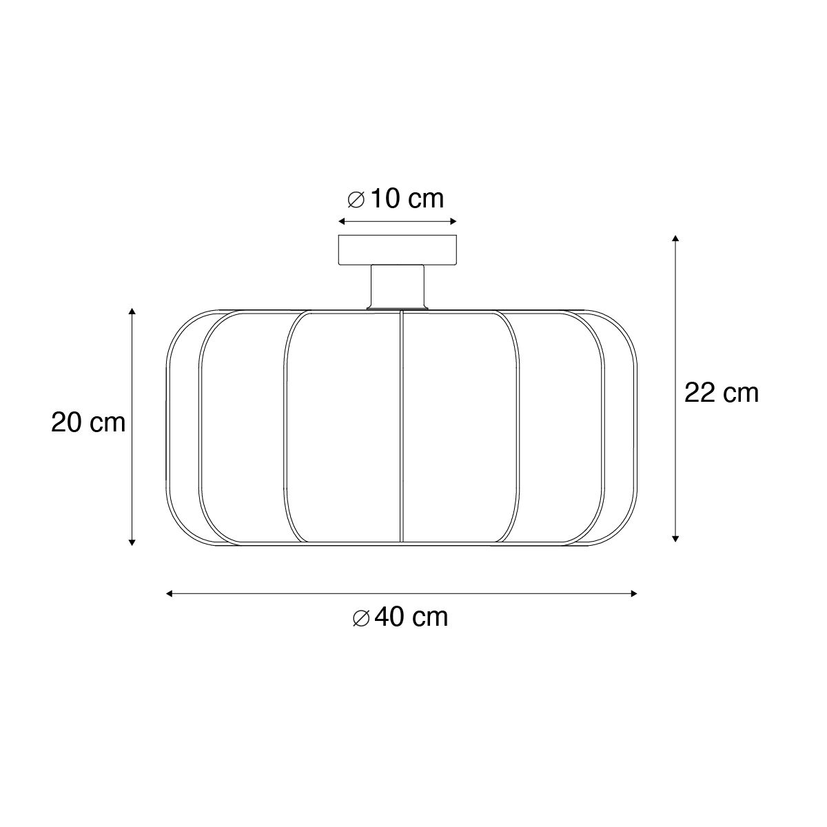 Japandi plafondlamp wit 40cm - Madleine