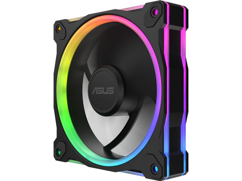 ASUS PC-Lüfter Prime MR120 Fan ARGB 3in1 Schwarz Rückseitig beleuchteter PWM-Lüfter mit umgekehrtem Luftstrom