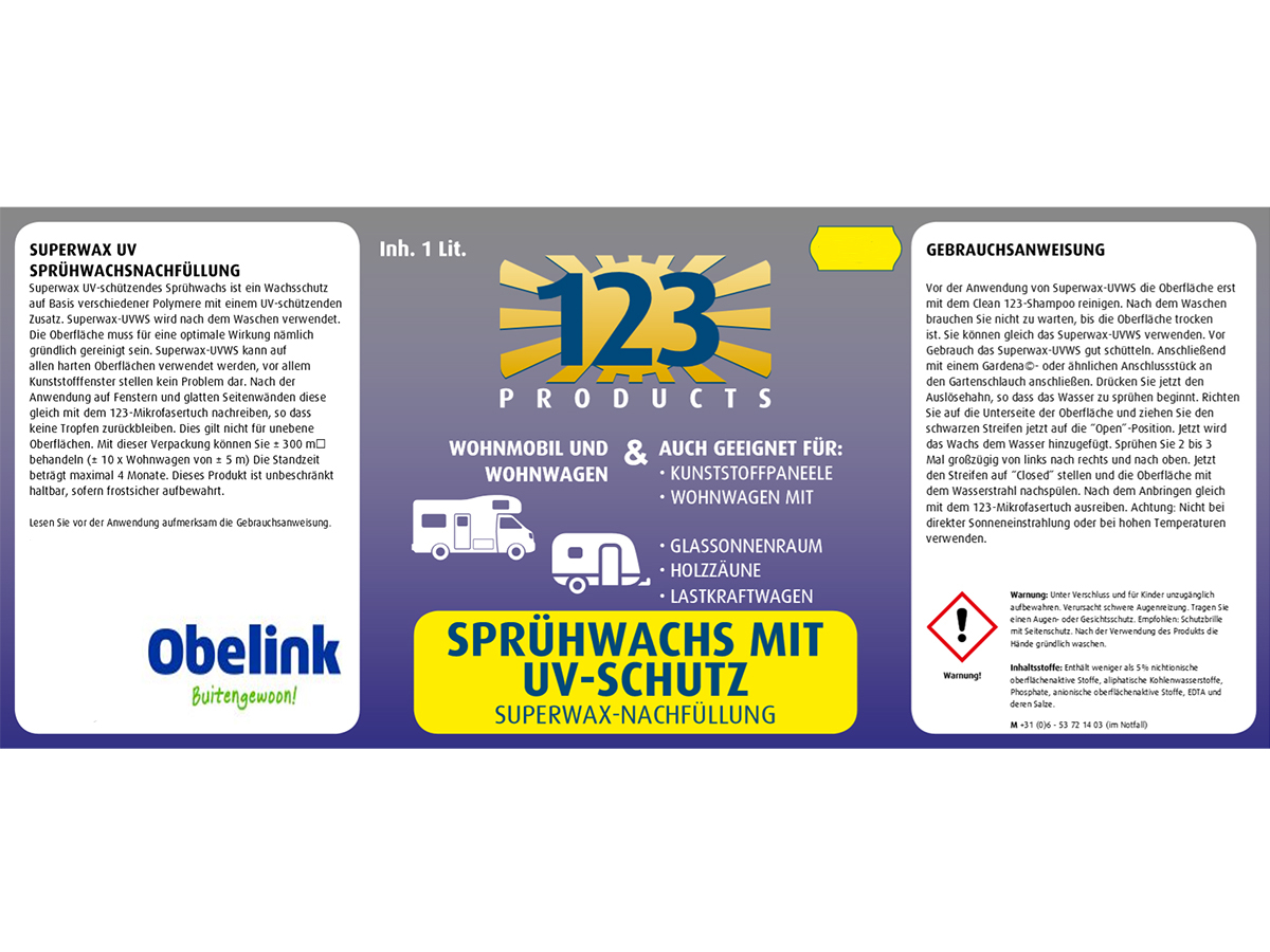 123 Products UV superwax navulling