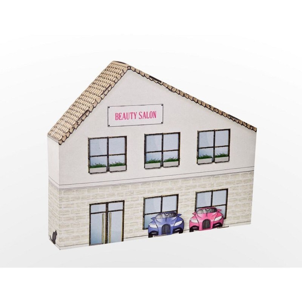 Bastelhaus 37 Schönheitssalon 54 x 43 x 10cm 3-lagige Wellpappe selber Gestalten
