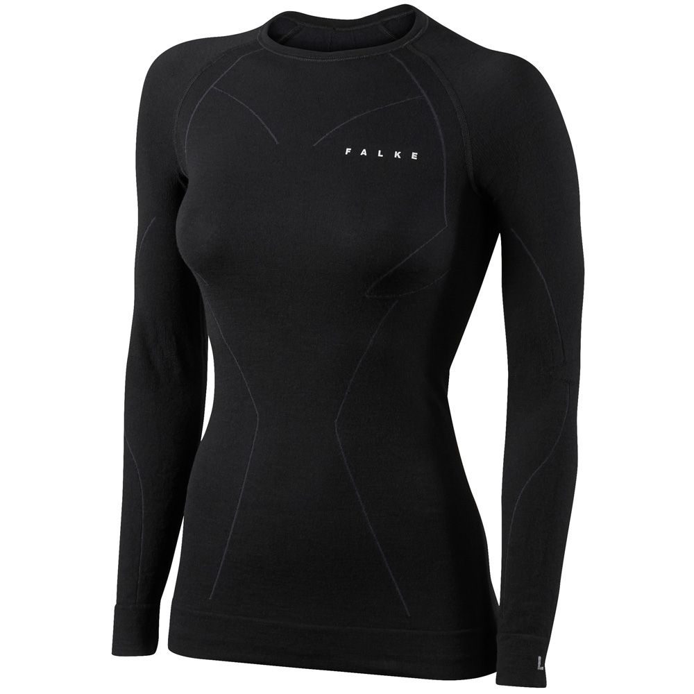 Falke Merinowolle Longsleeve Damen schwarz