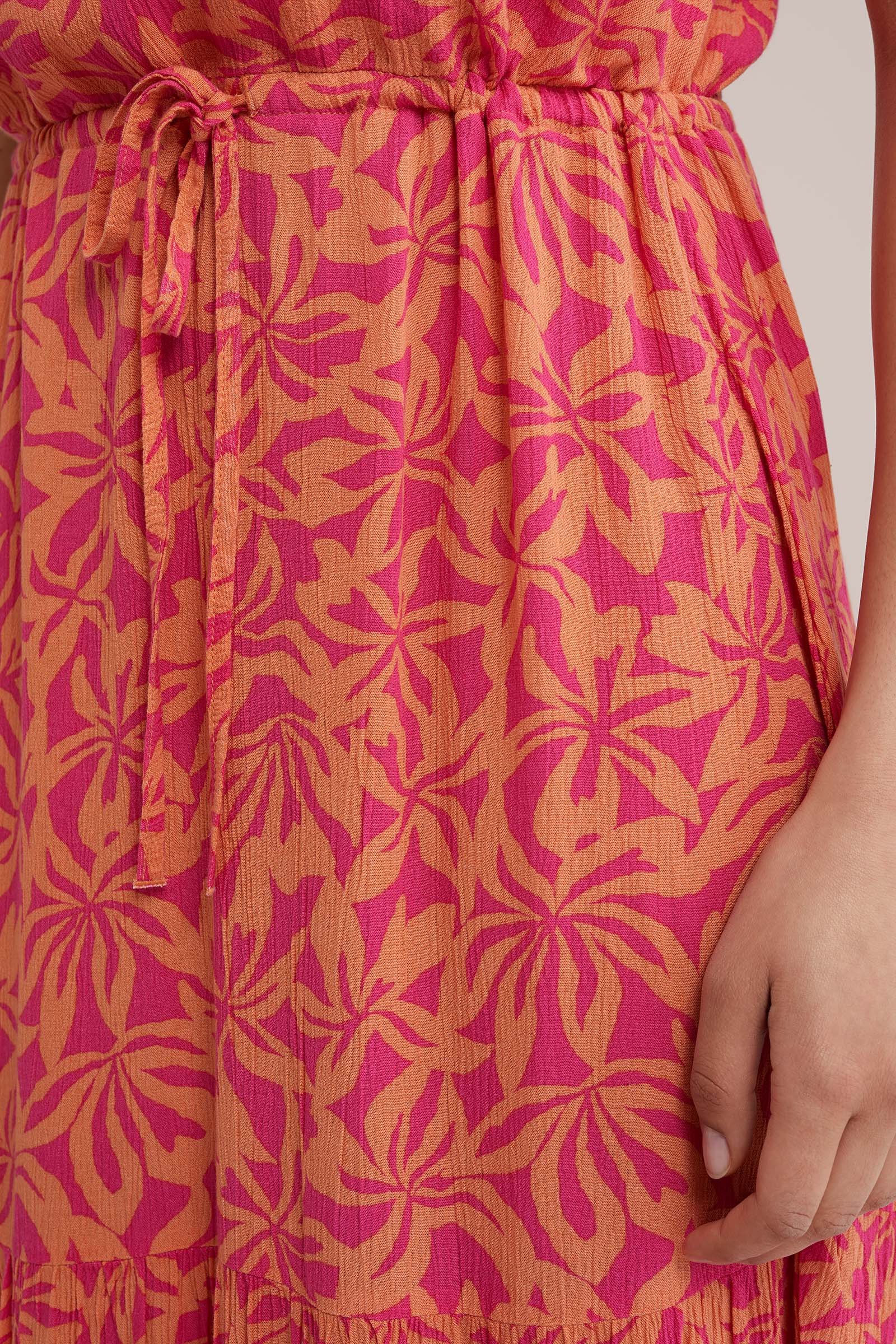 maxi-jurk met dessin WE Fashion Felroze