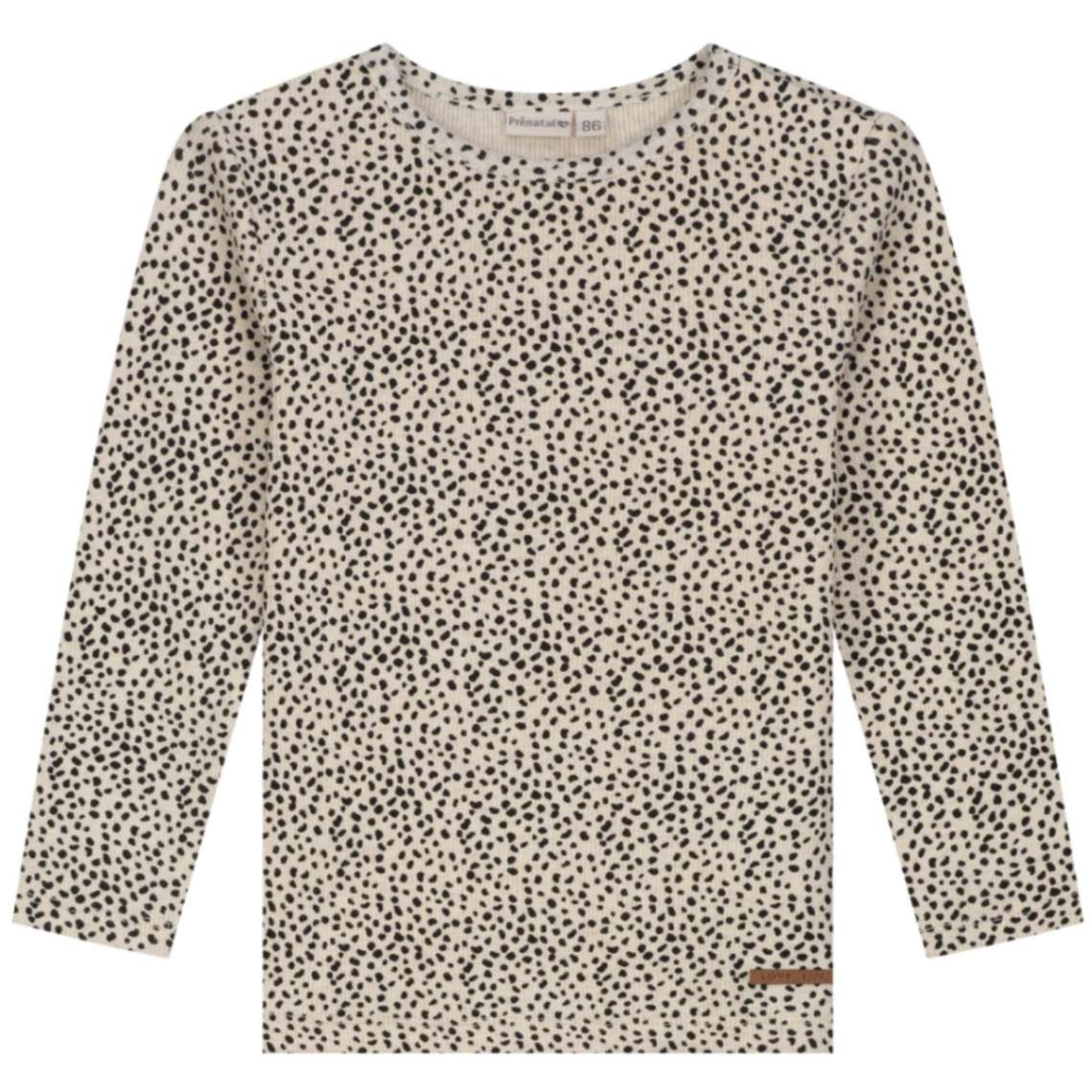 Prénatal peuter shirt lange mouwen all over print bruin