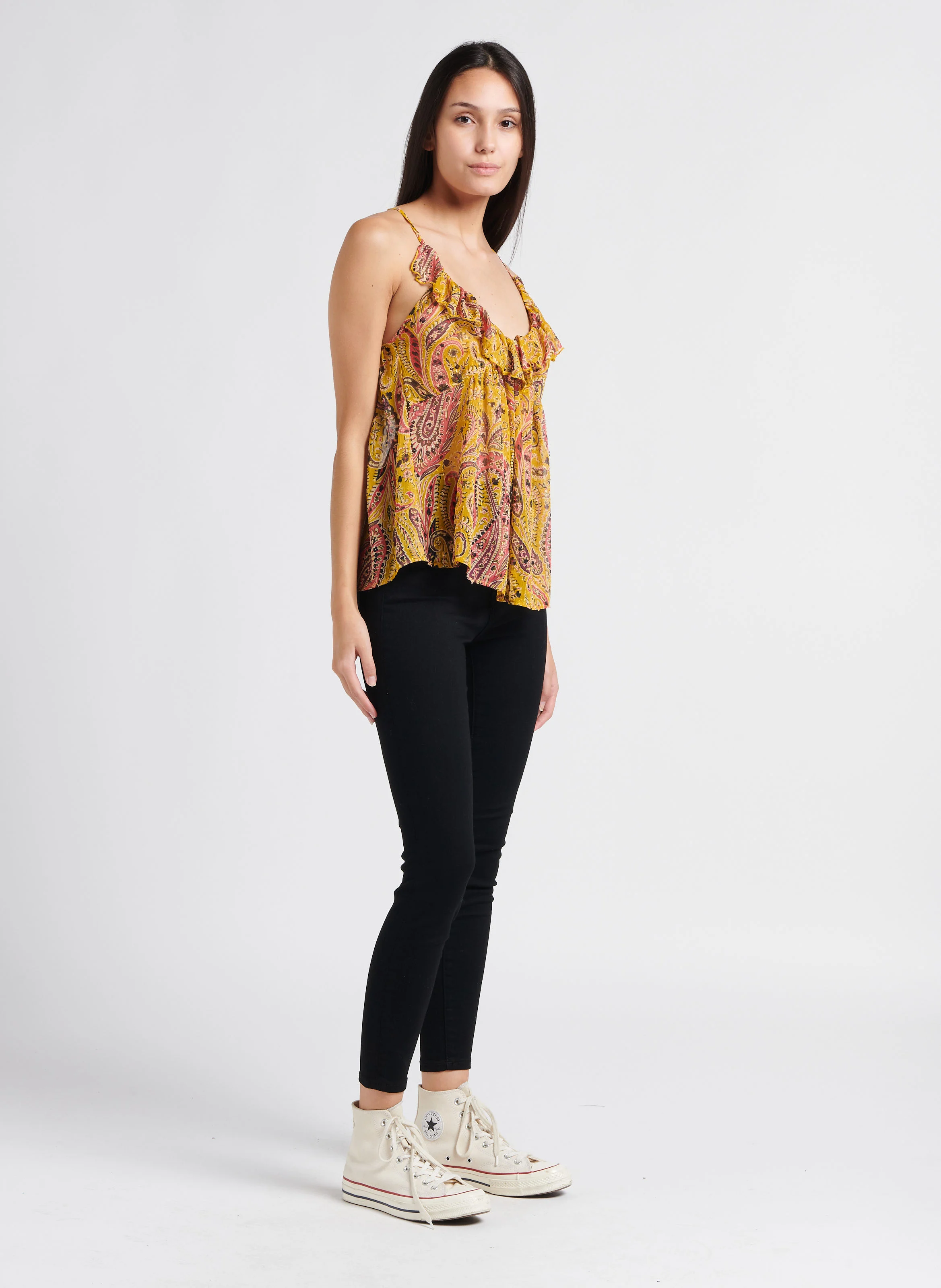 Jean slim taille haute | Noir