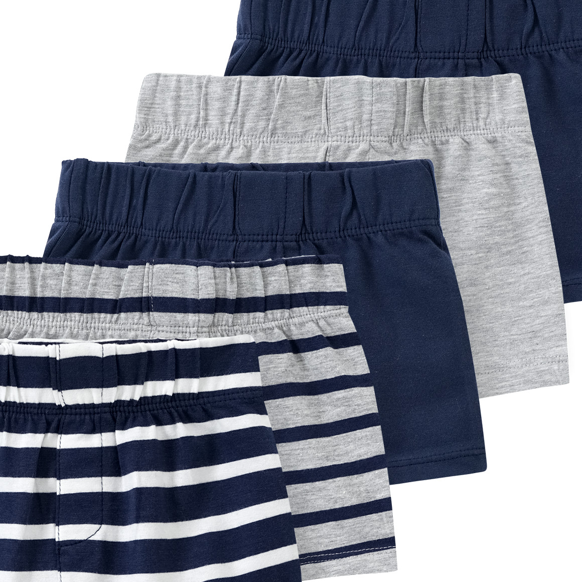 Famy 5 Baby Boxer mit Bio Baumwolle dunkelblau / hellgrau / weiss
