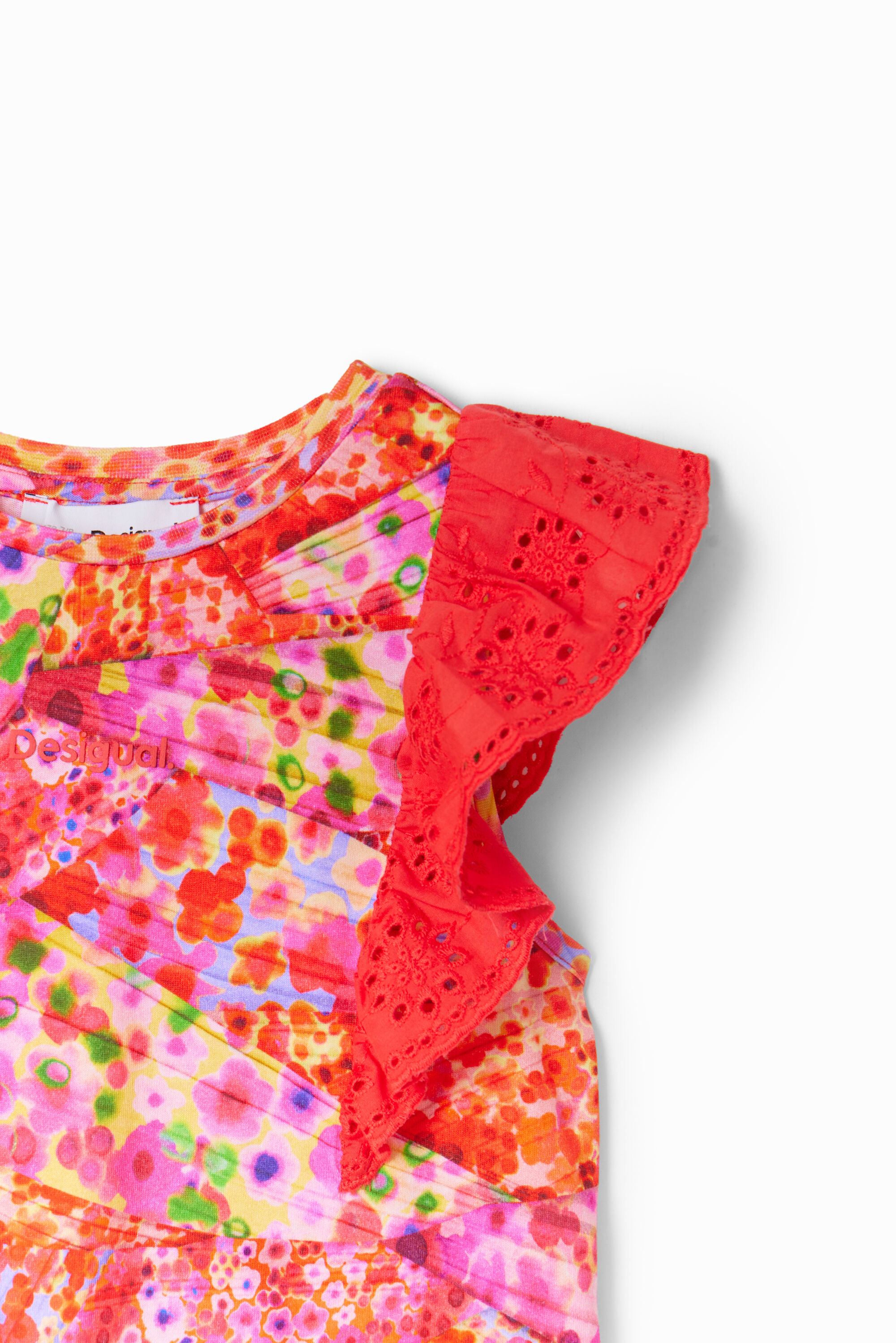 T-shirt fleurs volants
