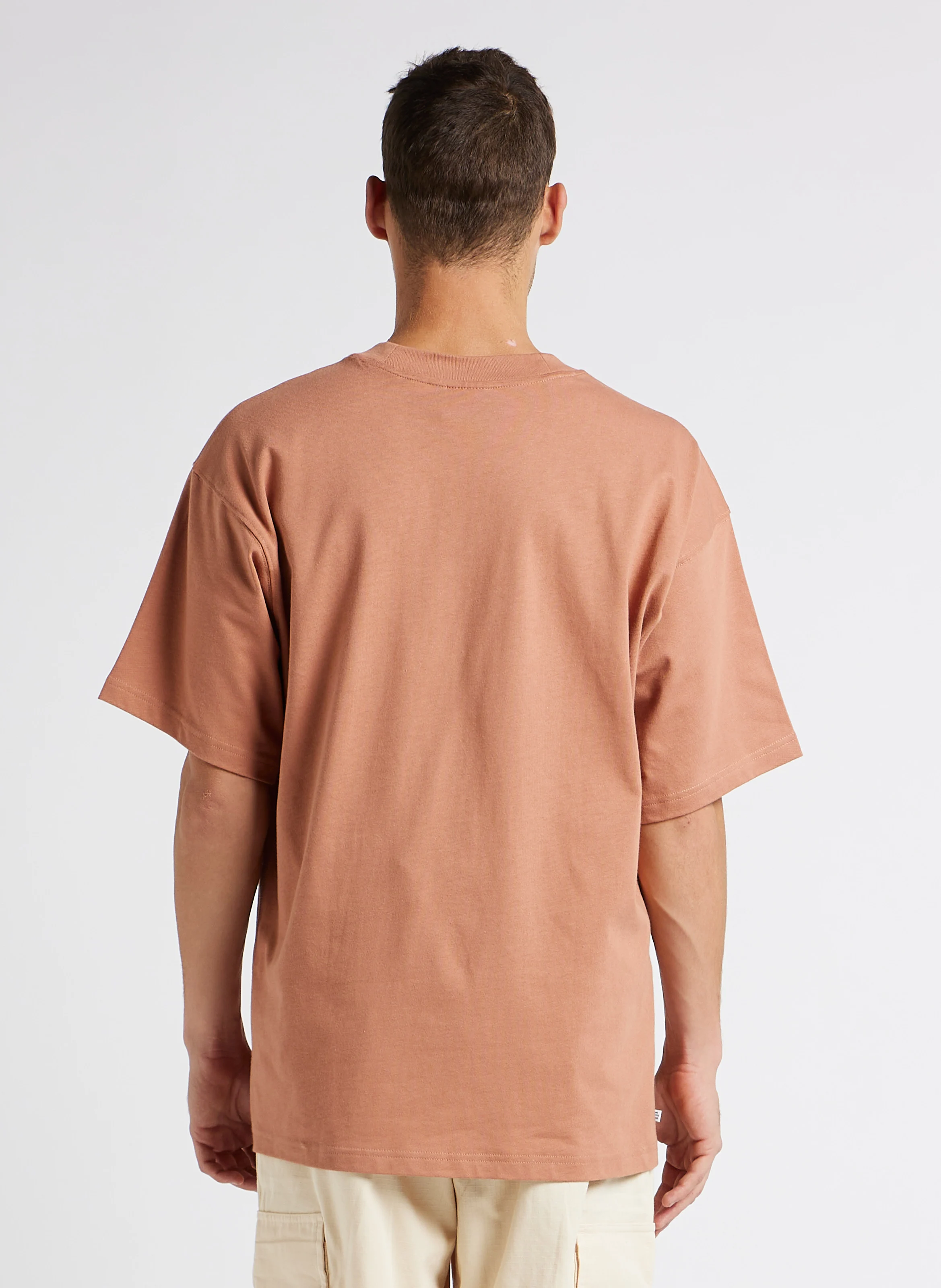 Tee-shirt col rond en coton| Rose