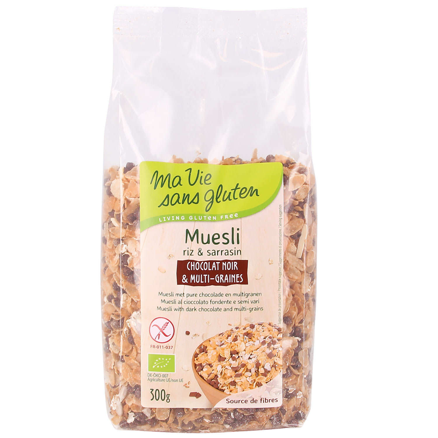 Müesli bio chocolat noir et multi graines - sans gluten