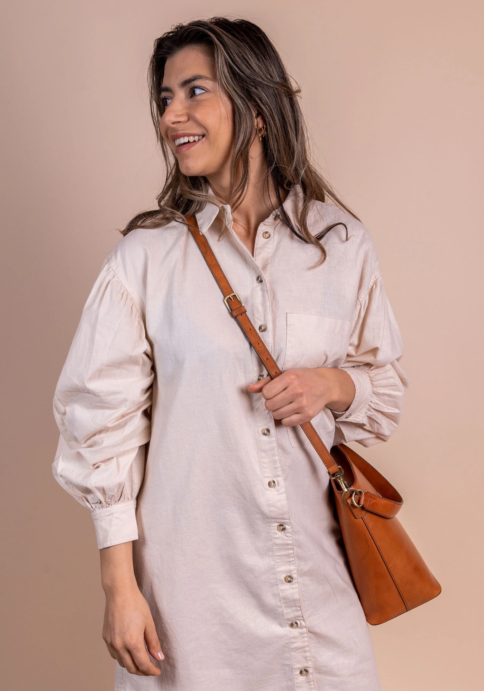 O My Bag Bucket Bag Bobbi Maxi Classic Leather Cognac