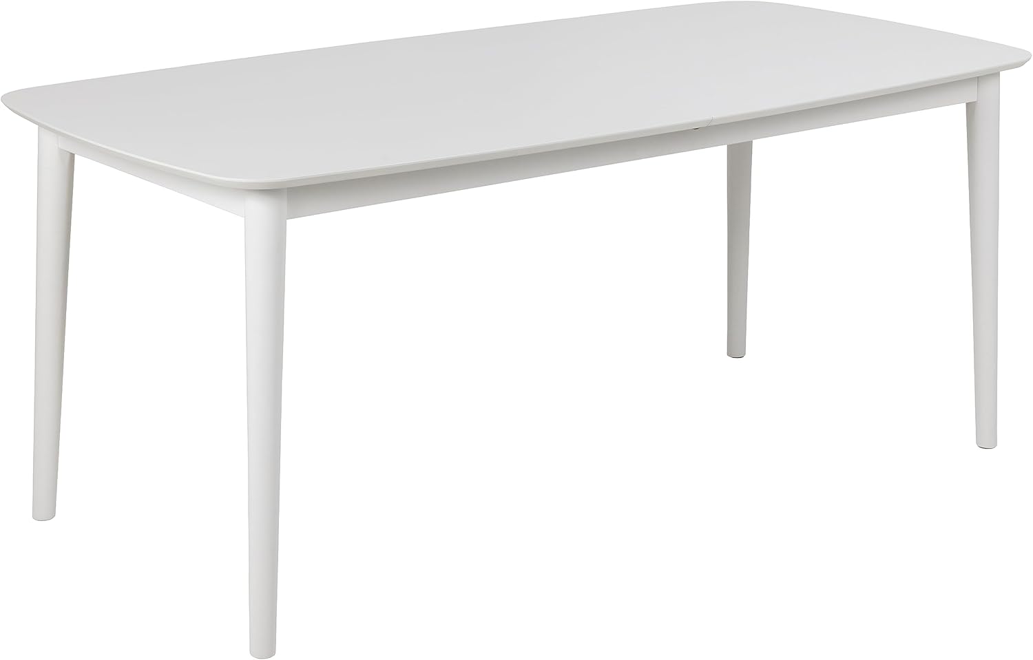 AC Design Furniture Monty Ausziehbarer Esstisch für 6 Personen, Rechteckige Tischplatte in Weiß mit Runden Beinen, Küchentisch mit Ausziehplatte, B: 180 x H: 75 x T: 90 cm