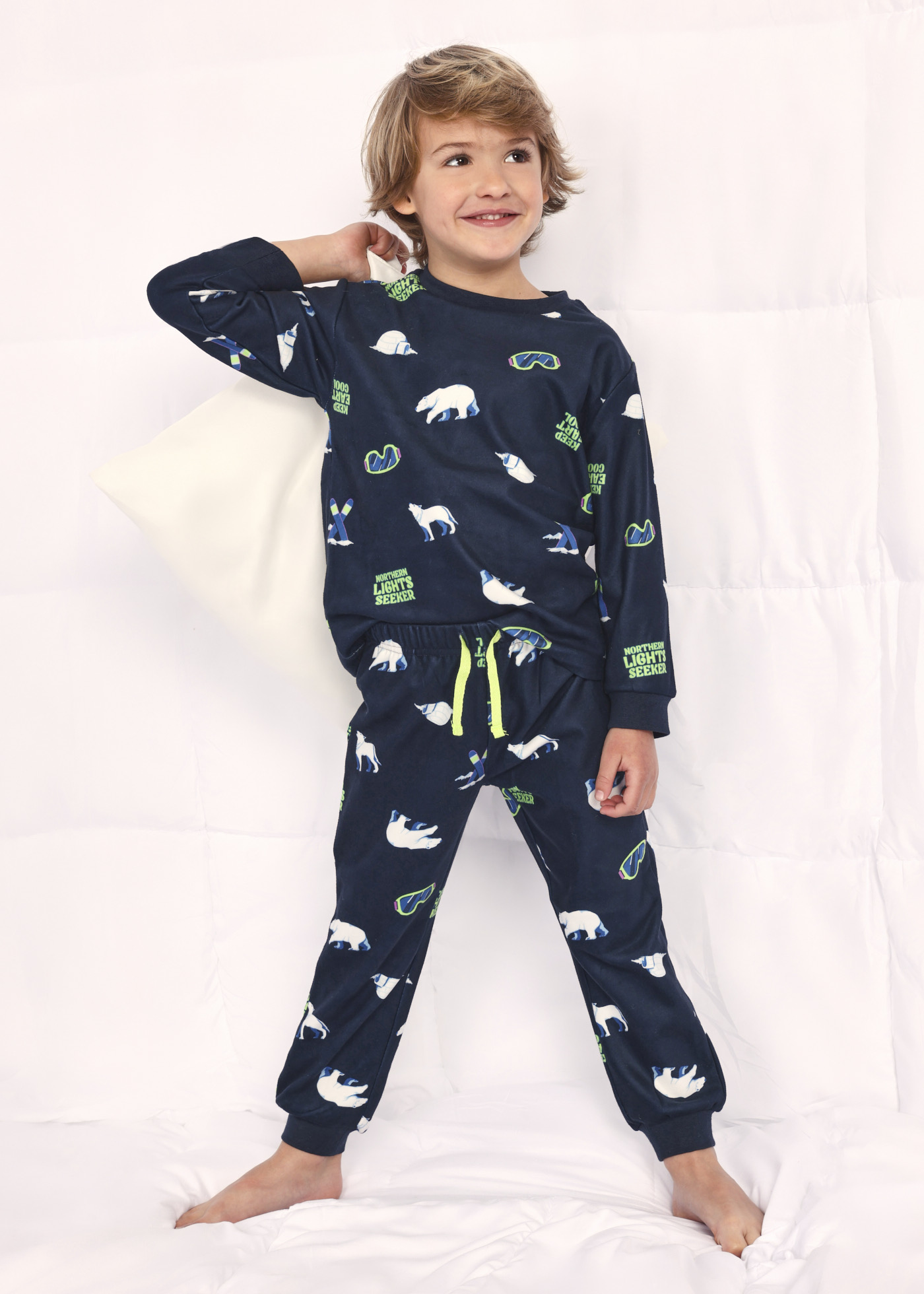Pijama de lã polar para menino