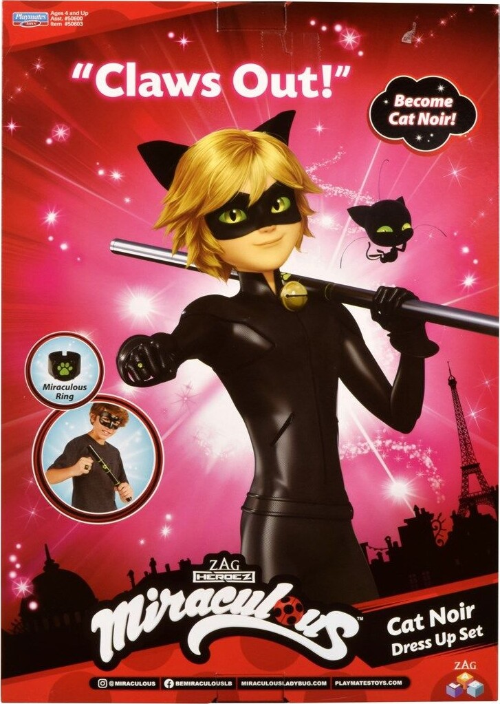 Miraculous - Cat Noir Udklædning Sæt