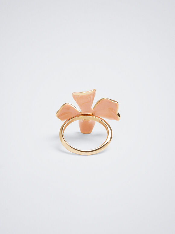 Anel com flor - Rosa