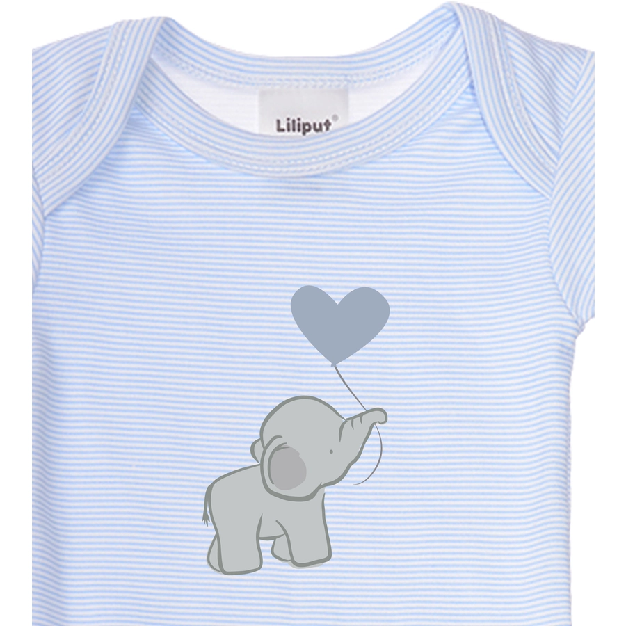 Liliput Baby-Bodies 2er-Pack Elefant blau gestreift grau gestreift