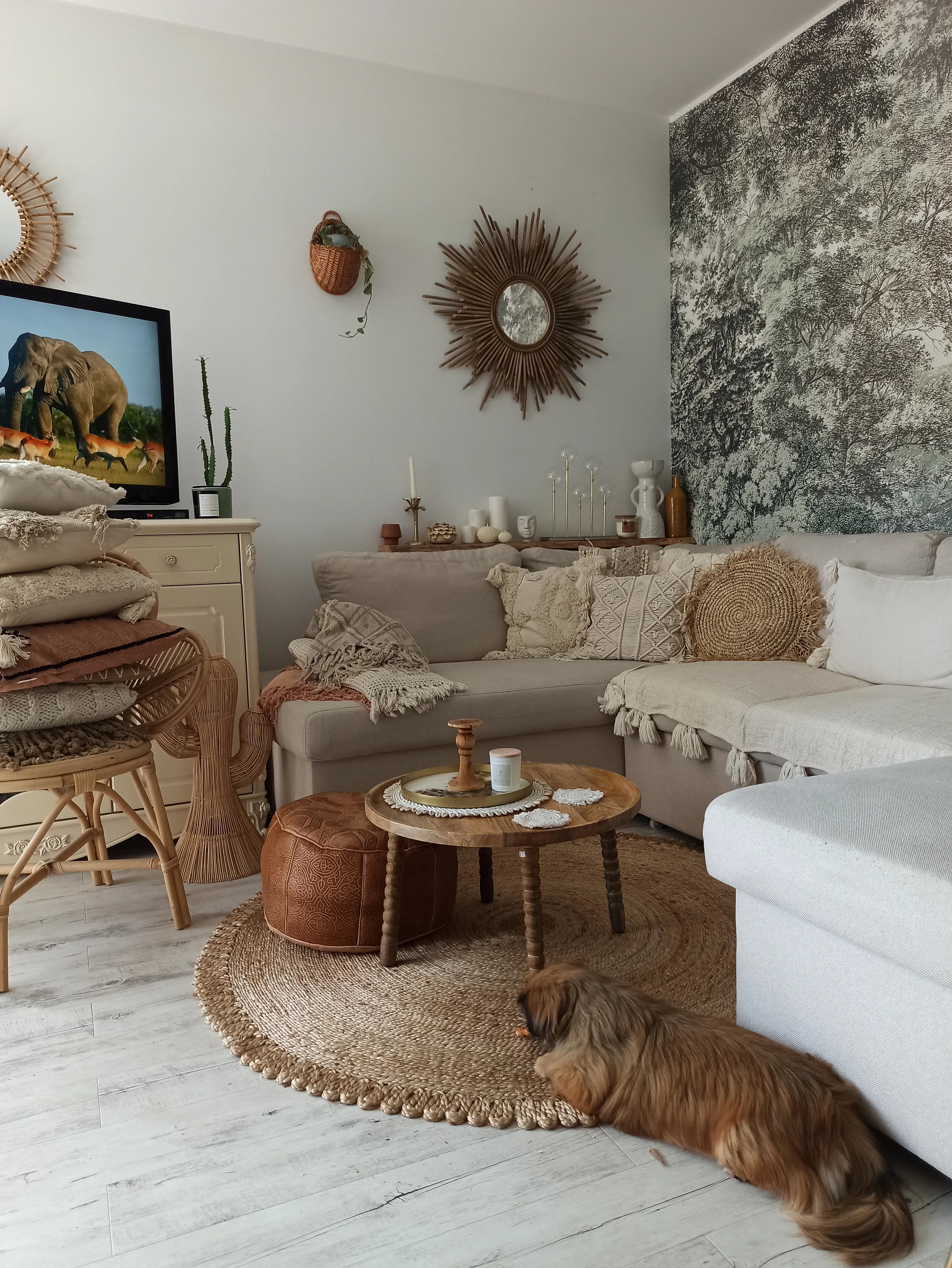 Vloerkleed ERENCE Beige ø 140 cm