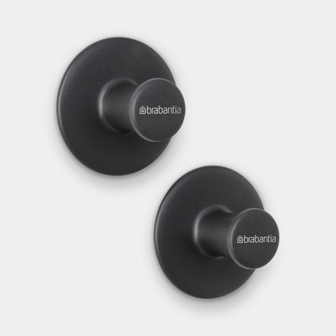 ReNew Handdoekhaakjes, set van 2, inclusief schroeven en tape - Dark G