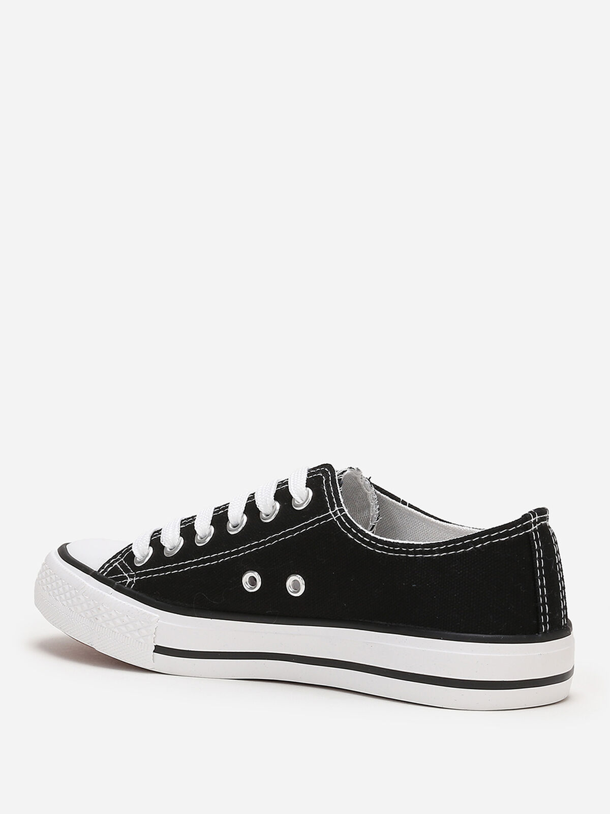 Tennis basses en toile- Noir et Blanc