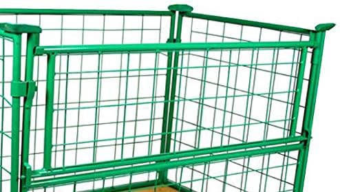 Gitteraufsatzrahmen 1200x800x1000 mm grün lackiert für Euro-Paletten – klappbare Gitterbox 1000 mm Nutzhöhe – Stapelbar für Industrie, Garten & Brennholz – 800 kg Nutzlast