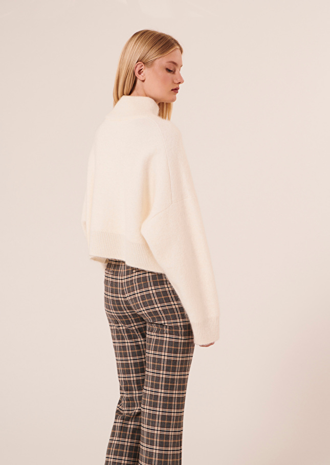 Pull Paradiseécru en mohair et alpaga